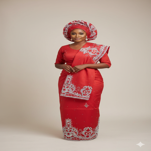 Blusa de Tela George Azul Rey de Lujo, 100% Poliéster, para Boda Tradicional Nigeriana, con Encaje Bordado de Alta Calidad para Niñas - Product Image 2