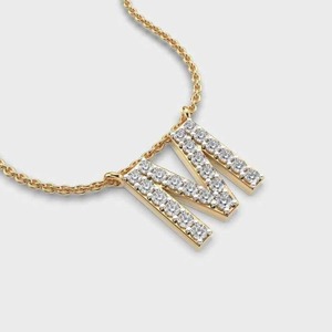 Colgantes y Dijes de Joyería Fina, Maravilloso Colgante de Diamante M Sin Cadena, Moissanita Real, Joyería para Hombre, Diseño Moderno y Único - Product Image 5