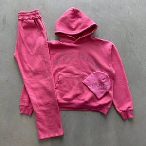 Ensemble survêtement jogging personnalisé OEM 2 pièces, survêtement surdimensionné, pantalon de survêtement évasé et sweat-shirt pour hommes - Product Image 1