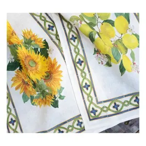 Totally Customizable Cute Sunflower Embroidered Biodegradable Eco Friendly Cleaning Dish Cloth 100% Cotton Kitchen Terry Towel