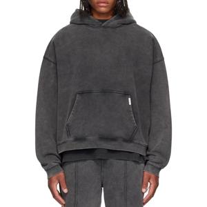 Sweat à capuche pour homme 100% coton coupe classique, broderie 3D, impression numérique, délavé à l'acide, teint uni, vintage, imperméable, automne - Product Image 1