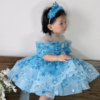 Robe jupe en tulle Elsa de dessin animé de haute qualité meilleur prix OEM ODM robe de princesse printemps-hiver pour bébés filles fabriquée au Vietnam pour