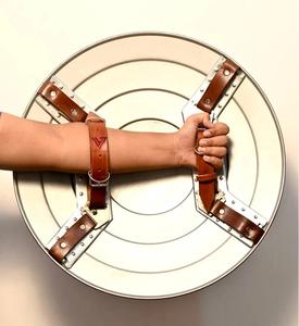 Escudo redondo Escudo de metal sólido Escudo de tierra de batalla original Acero suave pesado Chnm2066 - Product Image 6