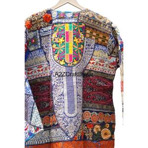 Chaqueta Bohemia Banjara de Otoño Invierno, Mezclilla Hecha a Mano, Diseño Floral Vintage Único, Arte Rajastaní, Acolchada, 100% Algodón - Product Image 6