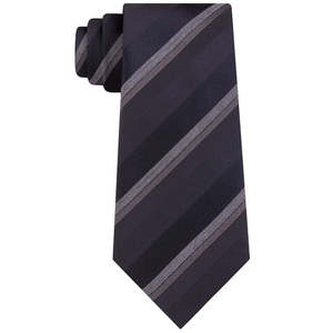 Cravatta slim da uomo Kenneth Cole Reaction, stampata a righe testurizzate, nera, taglia regolare, realizzata in poliestere - Product Image 2