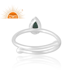 Dernière vente en argent Sterling 925 malachite naturelle bague en pierres précieuses bijoux personnalisés pour les femmes cadeau pour elle - Product Image 2