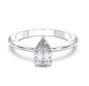 1.15 carat E-F/VVS-VS poire et forme ronde Moissanite diamant broche ensemble solitaire bague de fiançailles en argent pour les femmes - Product Image 6