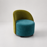 Fauteuil contemporain en tissu en stock, chaise longue confortable prête à être expédiée, mobilier d'intérieur, chaise pour hall d'hôtel et restaurant