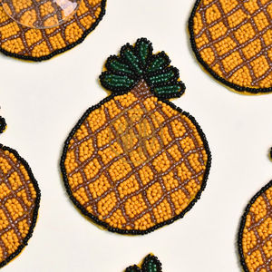 Posavasos con cuentas en forma de piña hecho a mano, alfombrillas decorativas para bebidas para cocina, mesa de comedor, portavasos de café, suministro al por mayor a granel - Product Image 2