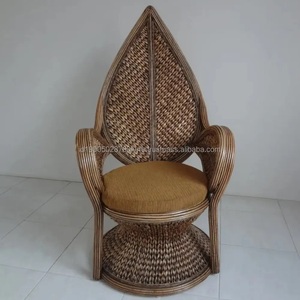 Brown Color Mid-Century Modern Artistic Craftsmen Antique Classic Rattan <b>chairs</b> made by local Indonesian - Product Image 3