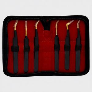Pince à épiler pour extensions de cils TEEJAY, best-seller, haute précision, en acier inoxydable, testée à la main, lot de 6 avec étui, personnalisation OEM - Product Image 6