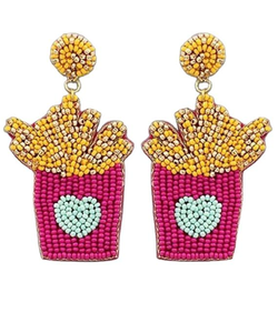 Boucles d'oreilles pendantes de luxe brodées à la main avec des perles de rocaille, magnifiquement personnalisées, bijoux de cocktail multicolores - Product Image 5