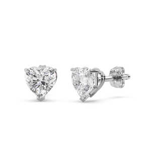 Pendientes de Diamantes con Corte Corazón de 2.00ct, Oro Blanco de 18kt, H SI1-SI2 - Product Image 2
