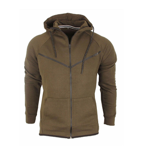 Chándal para hombre con cremallera, conjunto de 2 piezas con capucha, traje para correr, chándal de lana tecnológica, chaqueta con logotipo personalizado, chándales para hombre - Product Image 2