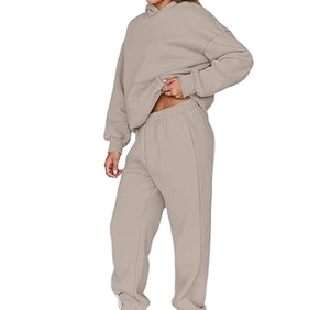 Chándal con capucha de Invierno para mujer, conjuntos de lana personalizados con patrón impreso, pantalones de chándal rojos ligeros transpirables - Product Image 3