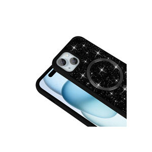 Funda de Silicona con Diseño de Diamantes de Lujo para MagSafe para iPhone 15 Plus, Patrón de Mosaico GCMP, Delgada, Antigolpes, Protectora, Desierto - Product Image 6