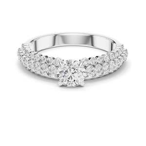 Bague de fiançailles en diamant de laboratoire rond brillant de 1,04 carat, clarté VVS-VS EF, CVD, or 18 carats, 14 carats, 10 carats et argent 925 rose - Product Image 2