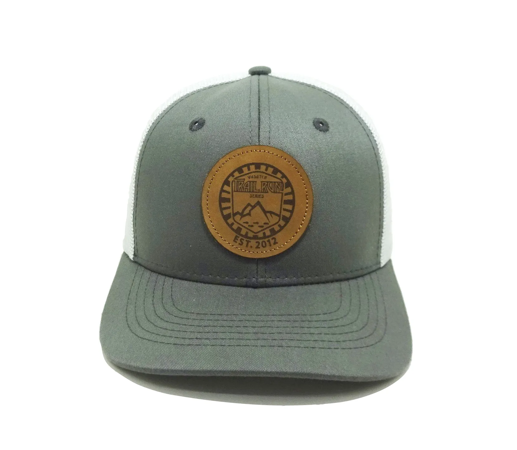 Trail Run topi Trucker olahraga Richardson 112 Mountain View, topi olahraga Yupoong tambalan kulit Logo kustom, hiasan kepala OEM Vietnam