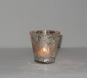 Bougie votive en verre argenté fantaisie royale de luxe pour la décoration, bougie votive en verre mercure de qualité supérieure, bougie votive de haute qualité - Product Image 6