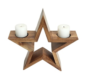 Portavelas de madera para decoración, soporte de vela Vintage rústico, diseño OEM, gran oferta, venta al por mayor, en Vietnam - Product Image 5