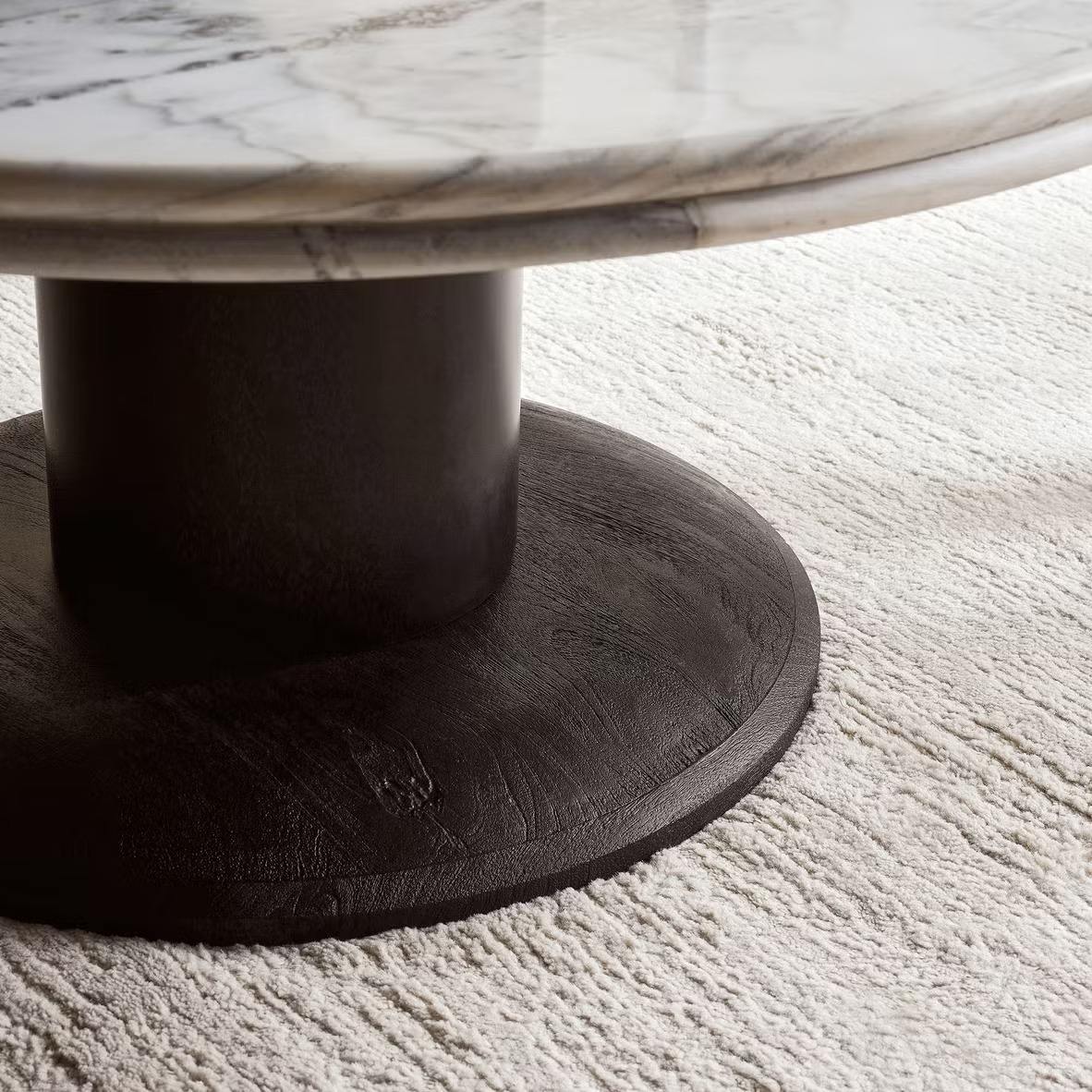 Dark Brown Wood | White Marble