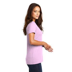 T-shirt Femme Col V en Maille Mélange Durable, Décontracté, Uni, Écologique, pour l'Entraînement, Vente en Gros, Marque Renommée - Product Image 2