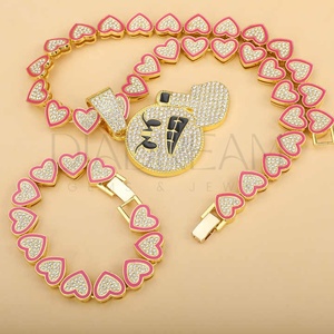 จี้ไอซ์เอาท์แบบออกแบบได้ตามต้องการสร้อย925สไตล์ฮิปฮอปของผู้ชายสร้อยคอเพชรโมอิสซาไนต์ประดับเพชรรูปหัวใจ - Product Image 4