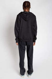 Pull d'hiver unisexe pour homme, surdimensionné, à fermeture éclair, en mélange polyester/coton, polaire lourd, noir, personnalisable, fermeture éclair intégrale, visage entier - Product Image 2