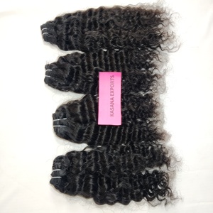 Extensions de cheveux de tressage à double trame indiennes non transformées à la machine à vagues profondes avec cuticule alignée Cheveux humains pour tresses - Product Image 1