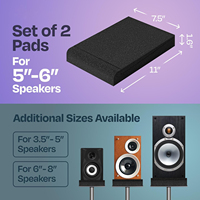 Pads d'isolation acoustique modernes de qualité supérieure (noirs) 3-4,5 pouces pour moniteurs de studio, en PU, épaisseur 1,6 pouces, ignifuges NRC