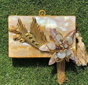 Contemporary Chic Women's Wedding Hand <b>Bag</b> Latest Luxury MOP <b>Box</b> <b>Clutch</b> Pearl Inlay Chic Mother Pearl Tote Stone Latest Luxury - Product Image 6