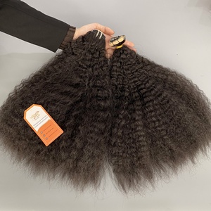 Extensions de cheveux raides crépus Yaki, cheveux humains naturels noirs non traités, 12A, cheveux vierges vietnamiens - Product Image 4