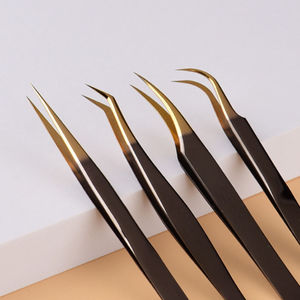 Pince à épiler professionnelle de précision Kaamir KI-LT-2491, applicateur en acier inoxydable, pointe lisse, longueur 10 mm, anti-magnétique - Product Image 1