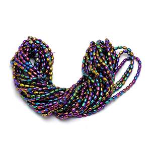 Perles d'hématite naturelle mystique de couleur violette, facettées, de forme ovale, 3x5mm, longueur 15cm, pour la fabrication de bijoux, vente en gros - Product Image 3
