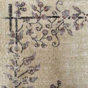 3.2x6.8 ft Rug, Vintage Turkish Accent Rug, <b>Brown</b> <b>Wool</b> Rug - Product Image 4