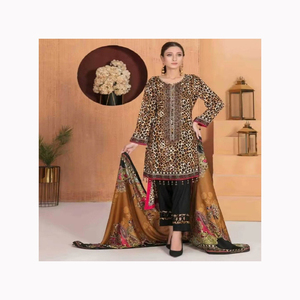 Costume en soie pure fait à la main de haute qualité tissé à la main imprimé à la main Style pakistanais indien exquis coton décontracté mariage adultes - Product Image 4