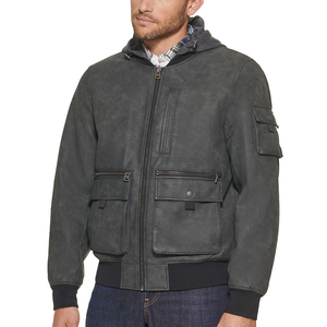 Blouson de Baseball en laine et cuir brodé pour homme, taille Plus, vente en gros - Product Image 4
