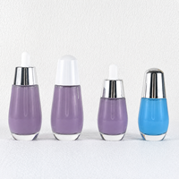 Flacon compte-gouttes en verre blanc nacré en forme d'ampoule Mingsheng de 30 ml et 50 ml pour huile essentielle