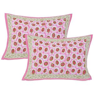 240 TC algodón Super King Size sábana doble 2 fundas de almohada Rosa Jaipuri bloque de mano juego de fundas de almohada (ALDB1005) - Product Image 6