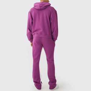 Survêtement Slim Fit en molleton de coton biologique pour hommes, ensemble de pantalons de sport et de sweat à capuche pour hommes, survêtements pour hommes - Product Image 6