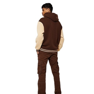 Venta al por mayor personalizado hombres Varsity pulóver sudaderas con capucha de moda de peso pesado 100% algodón Material cálido con costillas personalizadas - Product Image 6