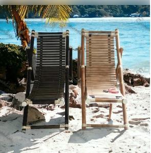 Chaise longue en bambou pour hôtel de luxe, lot de 2 chaises de plage pliables pour la piscine, lit de bronzage réglable en bambou pour les loisirs - Product Image 5