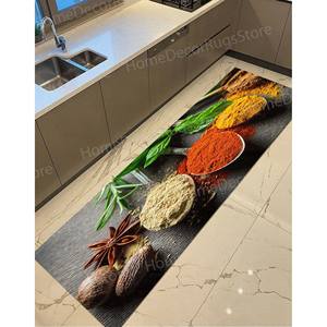 <b>Printed</b> Rug: Spices Rugs, <b>Dining</b> <b>Room</b> Rugs, Kitchen Rug,Nonwoven Thin Rug - Product Image 5