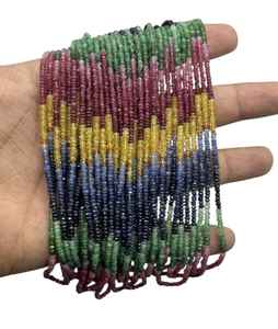 ลูกปัดอัญมณีสีรุ้งธรรมชาติสำหรับทำเครื่องประดับลูกปัดหินหลวมหลากสี - Product Image 2