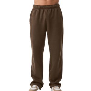 OEM Baggy Jogger Unisex grueso de alta calidad parche trabajo en Blanco polar algodón suelto pierna recta personalizado Flare hombres pantalones de chándal - Product Image 1