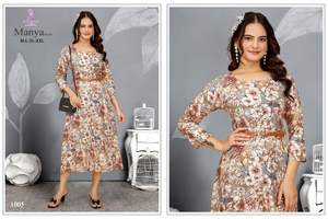 Presentación de nuevo catálogo de vestido de rayón de calidad premium con cinturón de cuero y concepto de diseñador de Maruti Fashion - Product Image 2