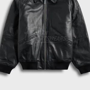 Luxury Brand Quality Leather Varsity Jackets <b>Genuine</b> Leather Sleeve High End Streetwear Outfit - Product Image 5
