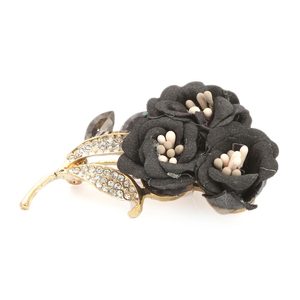 Women's Scarf Brooch - Black - Product Image 2