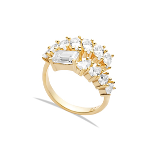 Baguette Zircon Stone Cluster Ring Venta al por mayor Turco 925 Sterling Silver Joyería fina hecha a mano - Product Image 1