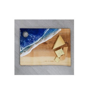 Planche à fromage de service en résine époxy, bois d'olive de rivière, forme rectangulaire, Design artisanal personnalisé de haute qualité - Product Image 2